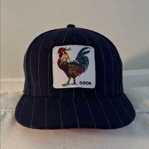 Goorin Bros Navy Pinstripe Rooster Trucker Snapback Hat